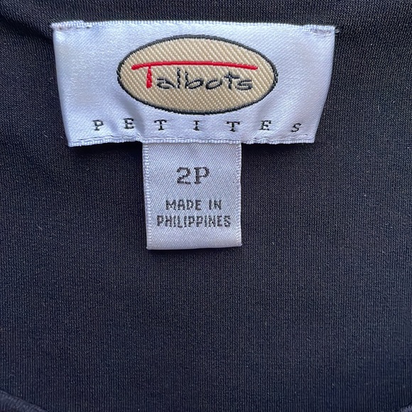 Talbots Petites Black Pleated Sleeveless A-line Dress - Picture 6 of 8